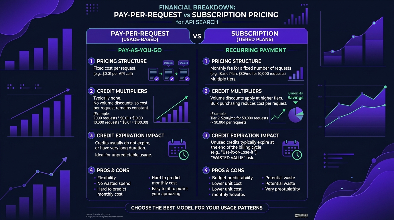 API Pricing Model & Credit Multipliers Cost Breakdown Infographic