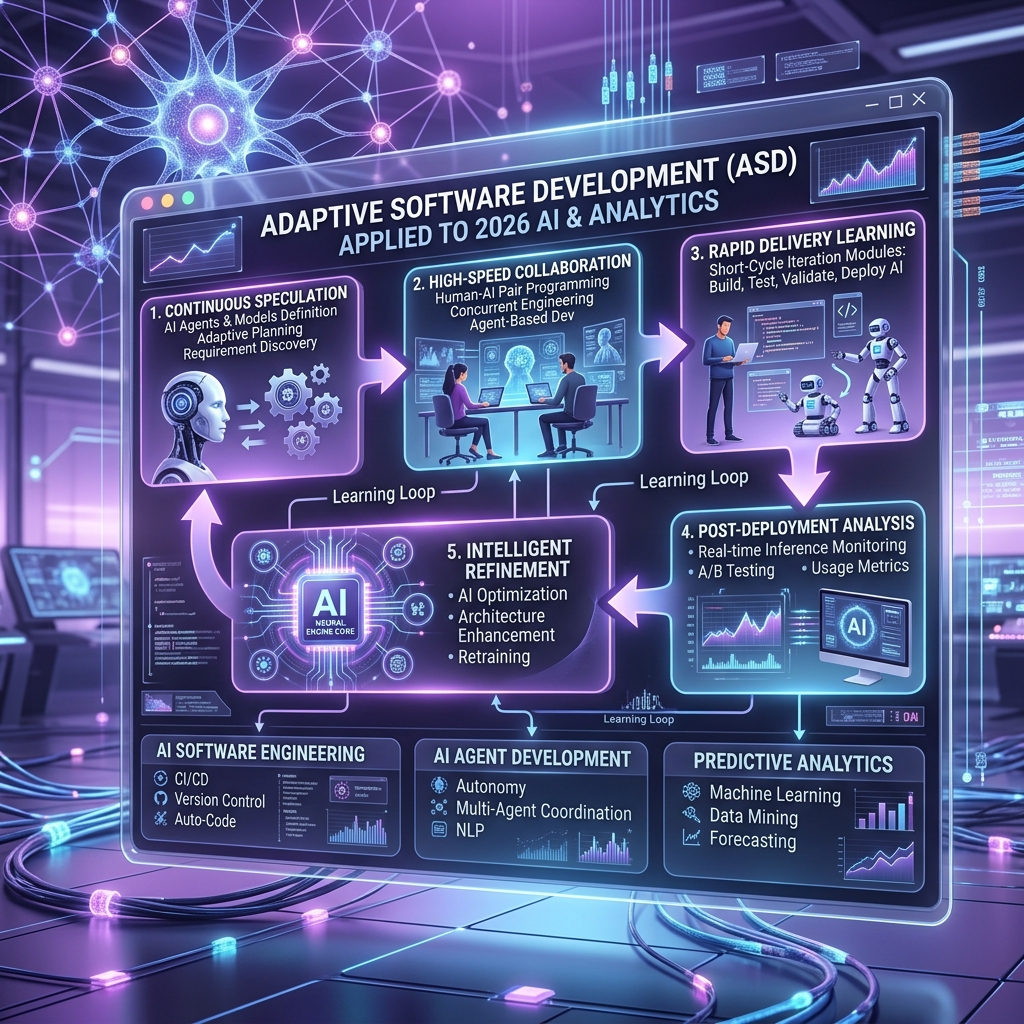 Adaptive Software Development in 2026 AI and MLOps Systems Infographic
