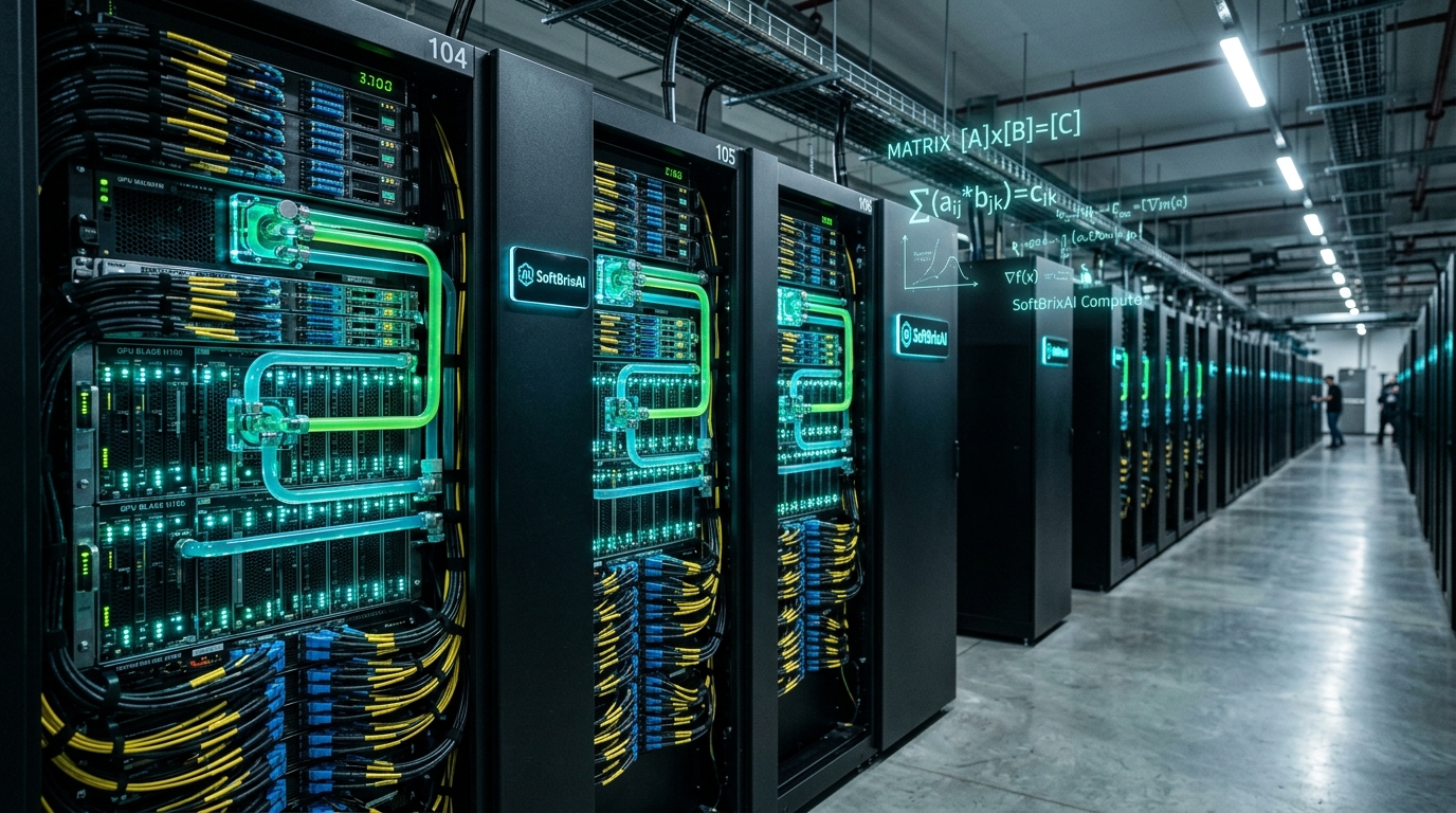 Enterprise AI supercomputing datacenter cluster with liquid-cooled GPU modules
