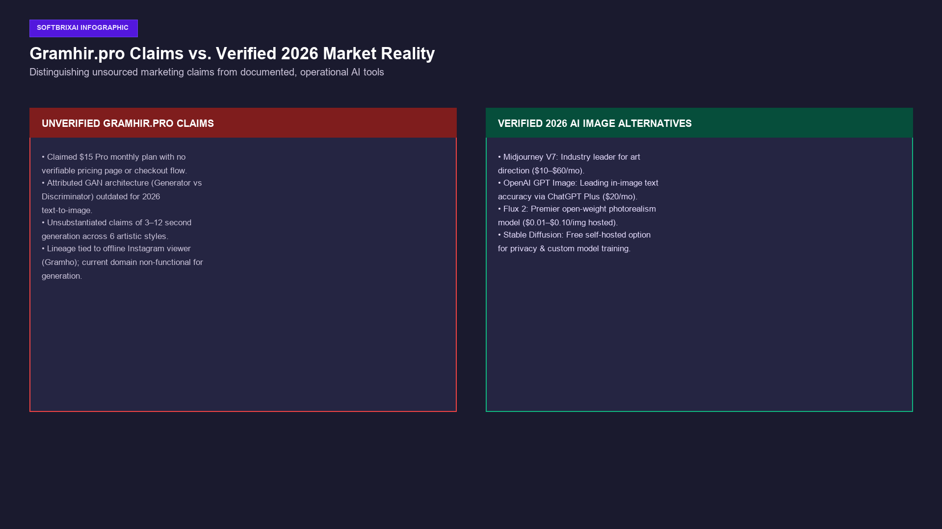 Gramhir.pro Claims vs Verified 2026 Market Reality Infographic