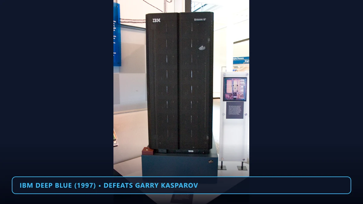 IBM Deep Blue supercomputer that defeated world chess champion Garry Kasparov in 1997
