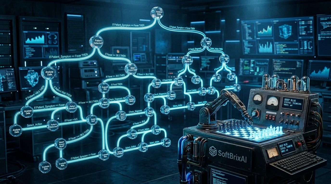 Rule-based expert systems architecture showing knowledge base and inference engine
