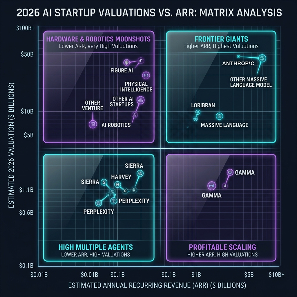 25 Hottest AI Startups Valuation vs Revenue Matrix