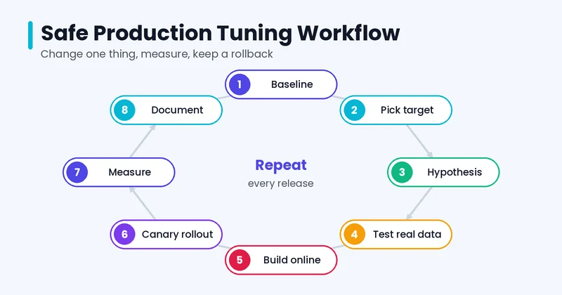 Improve db performance with an 8-step safe production tuning workflow