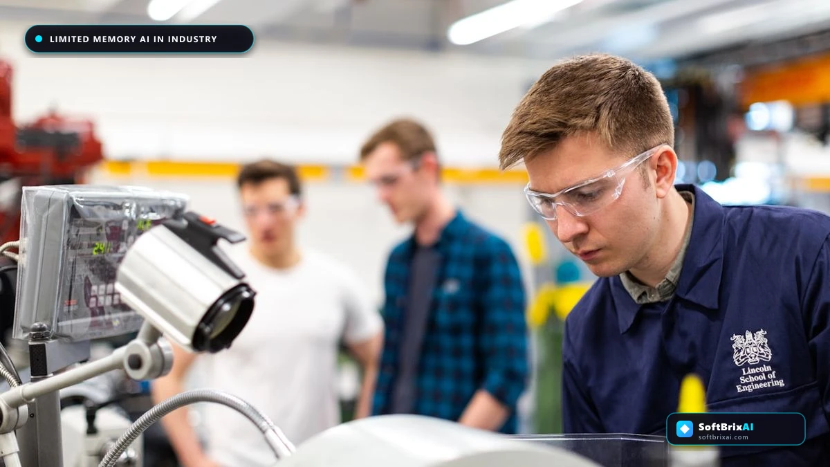 Industrial robotics assembly line using limited memory AI sensors to track recent telemetry and optimize manufacturing accuracy