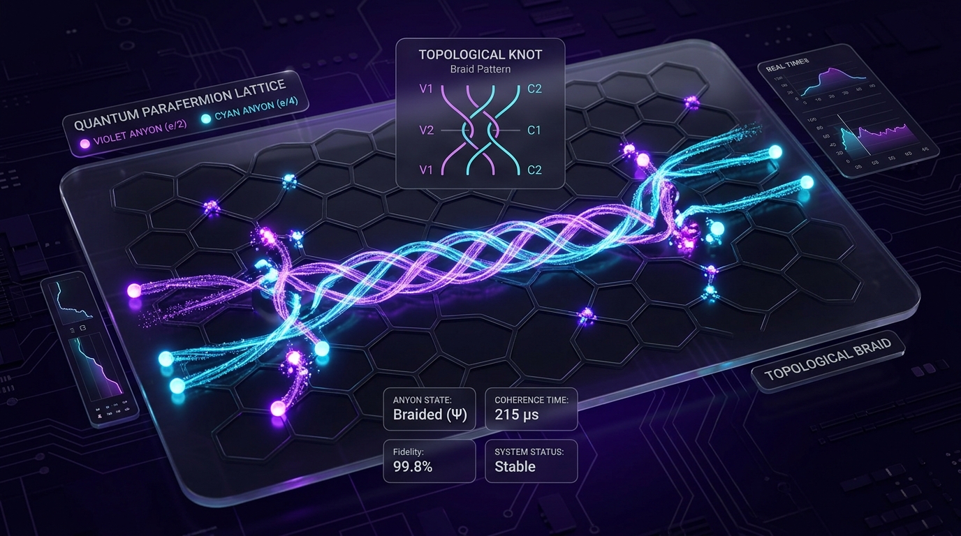 Topological Qubit Anyon Braiding & Quantum Parafermion Lattice Architecture