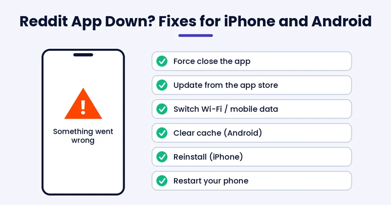 reddit app down fixes for iPhone and Android