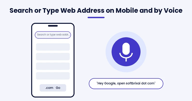 search or type web address on mobile and with voice search
