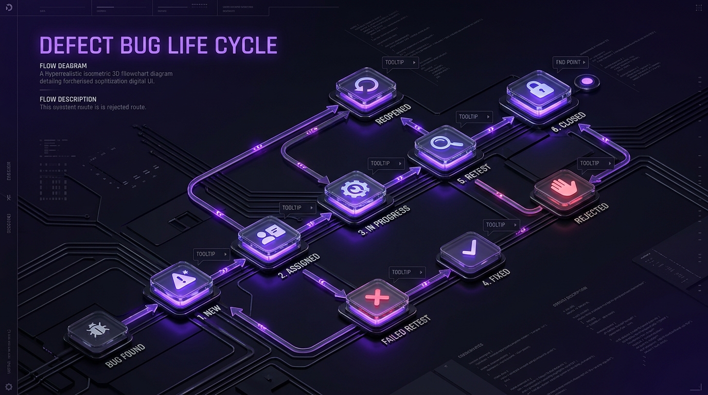 Defect Bug Life Cycle Flowchart Diagram