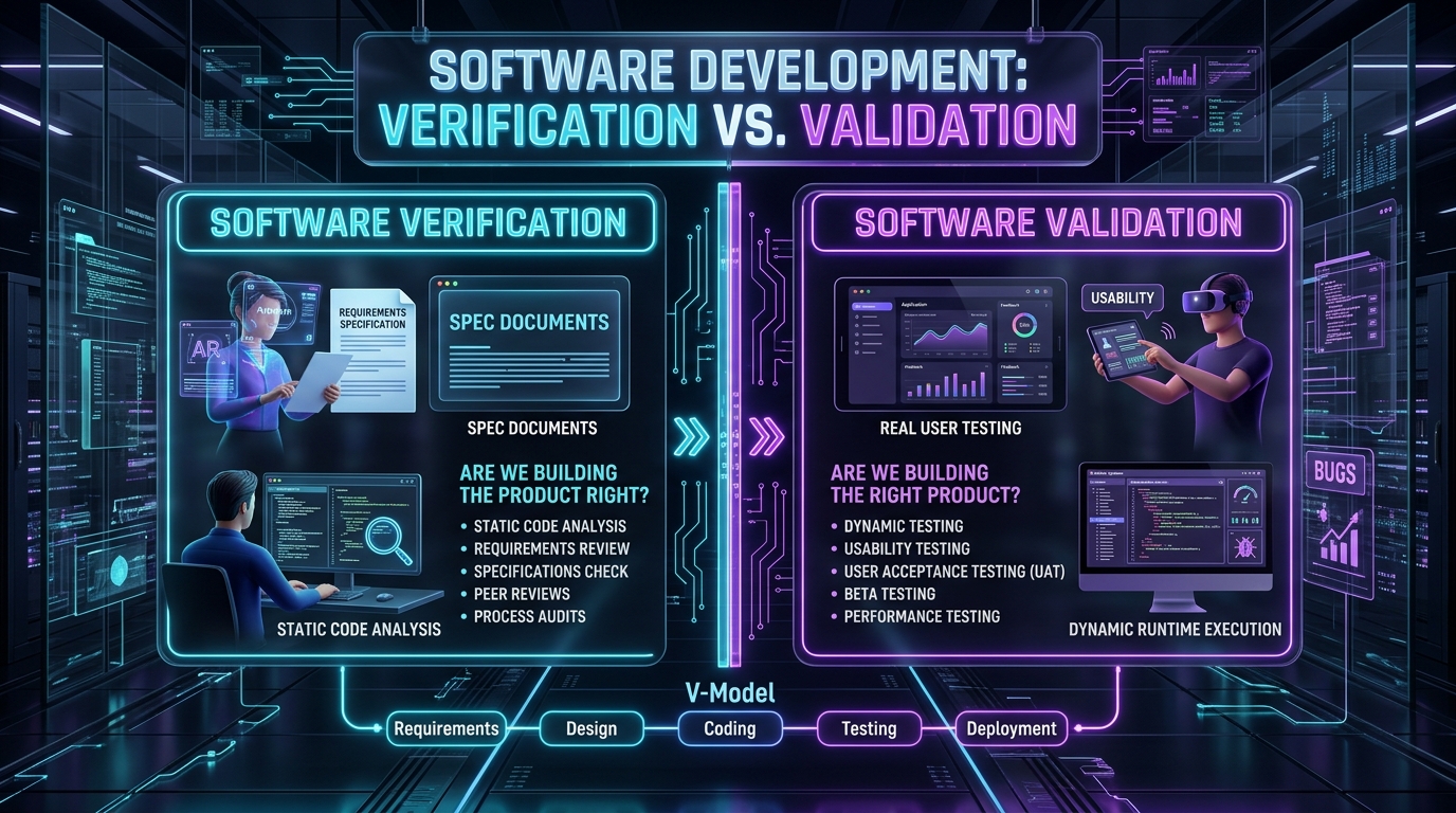 Software Verification vs Validation Comparison Diagram
