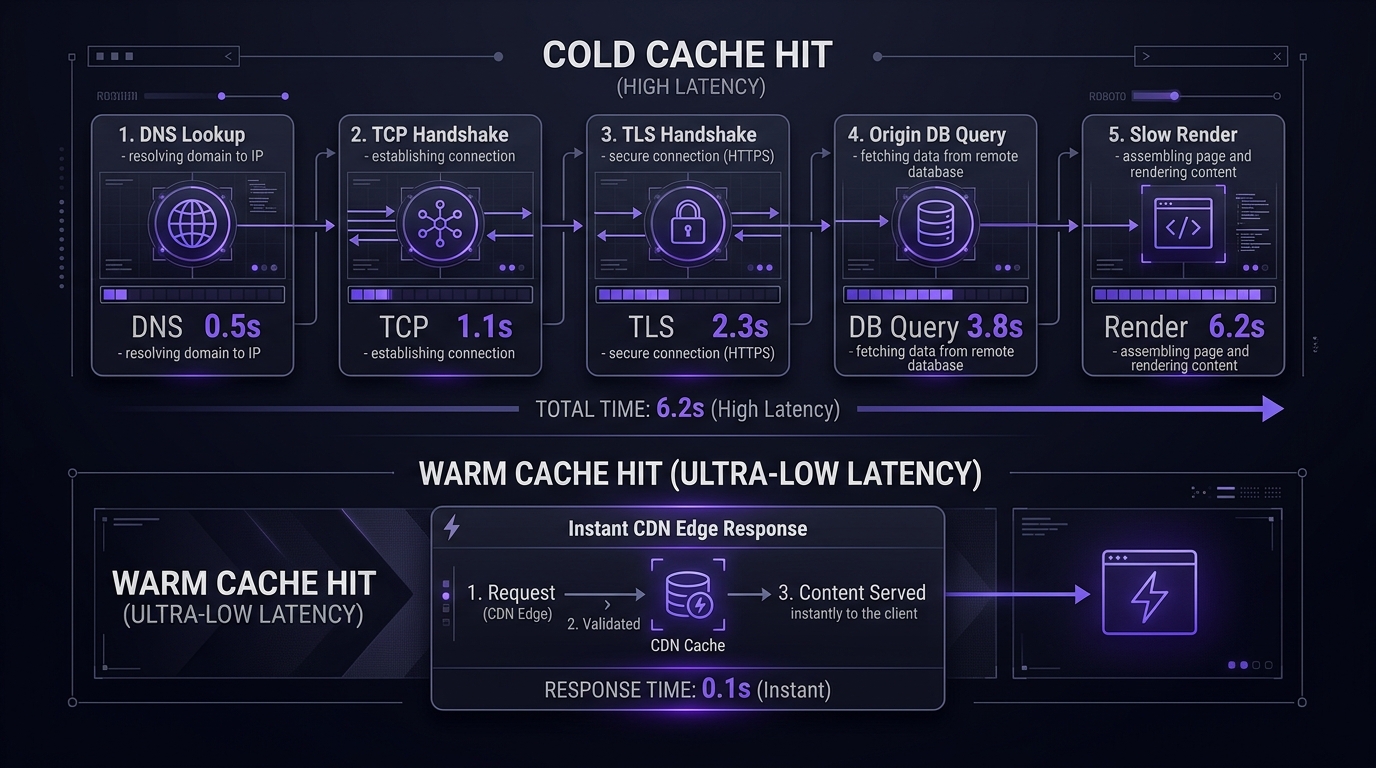 Cold Cache vs Warm Cache Performance Breakdown